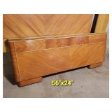 1930s Art Deco Waterfall Bed Frame in a Chevron Blonde Veneer