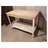 Distressed Oak Top Workshop Table