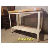 Distressed Oak Top Workshop Table