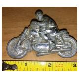 Cast Chromed Motorcycle and Rider.