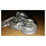 Cast Chromed Motorcycle and Rider.