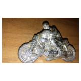 Cast Chromed Motorcycle and Rider.