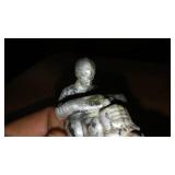 Cast Chromed Motorcycle and Rider.