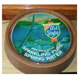 Old Style Beer Sign Light- Keg Barrel End. 16 Diameter.