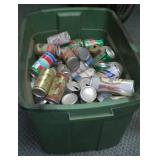 Tote Of Beer and Pop Cans. Dozens.