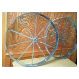 Pair Of Steel Spoke Wagon Wheels