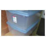 15 Gal. Totes (2) and Storage Bons (3) Excellent