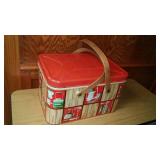 Vintage Metal Picnic Basket.