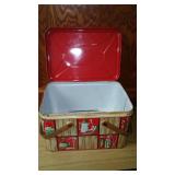Vintage Metal Picnic Basket.