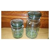 Antique Blue Canning Jars (2)