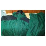 Bison Green Scheels Mens XL 2 Piece Rain Set.