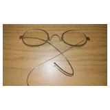 Antique Wire Rimmed Glasses with newer case.