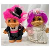 Vintage RUSS 7" Trolls - Bride & Groom, Jester/Clown