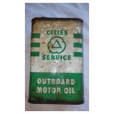 Cities Services Outboard Motor Oil quart can