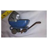 Vintage Metal Baby Stroller - Missing Tire