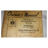 I.H.  Owners Manual 1951 Field Cultivator No. 8