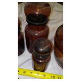 Brown Glass Cookware & Canisters.