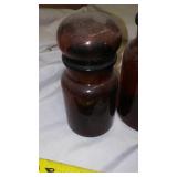 Brown Glass Cookware & Canisters.