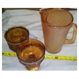 Orange Glass Pitcher & More.  T