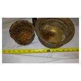 Brass Spittoon, Planter & Cat.