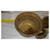 Brass Spittoon, Planter & Cat.