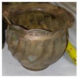 Brass Spittoon, Planter & Cat.