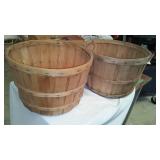 2 Wood Bushel Baskets