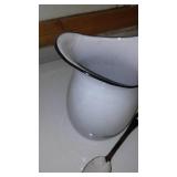 Vintage Enamelware Pitcher + Spoon