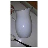 Vintage Enamelware Pitcher + Spoon