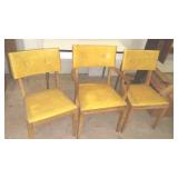 3 Matching Yellow Viny! Chairs - Sturdy