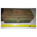 2 Metal Vintage Tackle Box and Contents