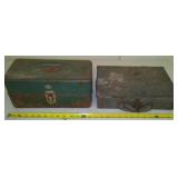 2 Metal Vintage Tackle Box