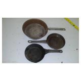 Metal Skillets 6, 6.5 And 9 In.