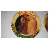 6 Budweiser Coasters Enamel Metal.
