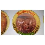 6 Budweiser Coasters Enamel Metal.