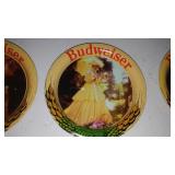 6 Budweiser Coasters Enamel Metal.