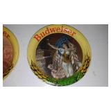 6 Budweiser Coasters Enamel Metal.