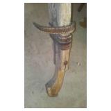 Antique wood and metal draw bar