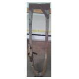 Antique wood and metal draw bar