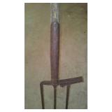 Antique wood and metal shovel
