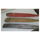 3 Vintage Wood Oars
