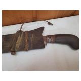 Old Knife With Wood Case
