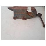 Old S & C MFG Co. Blacksmiths Bench Anvil And Vise.