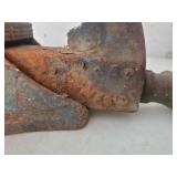 Old S & C MFG Co. Blacksmiths Bench Anvil And Vise.