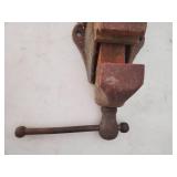 Old S & C MFG Co. Blacksmiths Bench Anvil And Vise.