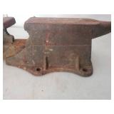 Old S & C MFG Co. Blacksmiths Bench Anvil And Vise.