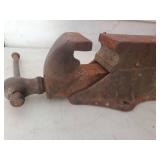 Old S & C MFG Co. Blacksmiths Bench Anvil And Vise.