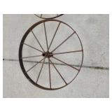 Two Antique Wagon Wheels