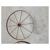 Two Antique Wagon Wheels