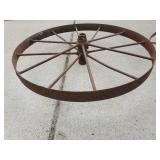 Two Antique Wagon Wheels